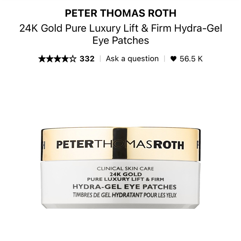 🆕 Peter Thomas Roth 24K Gold Luxury Lift & Firm Hydra-Gel Eye Patches
